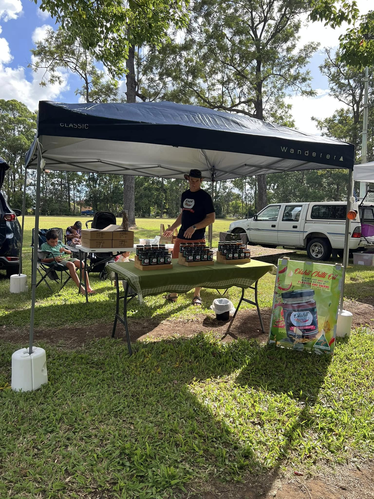 Happy customer with a jar of Oishii